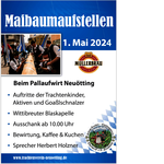Trachtler stellen wieder einen Maibaum auf - Vollsperrung des Alten Stadtberg am 01. Mai 2024