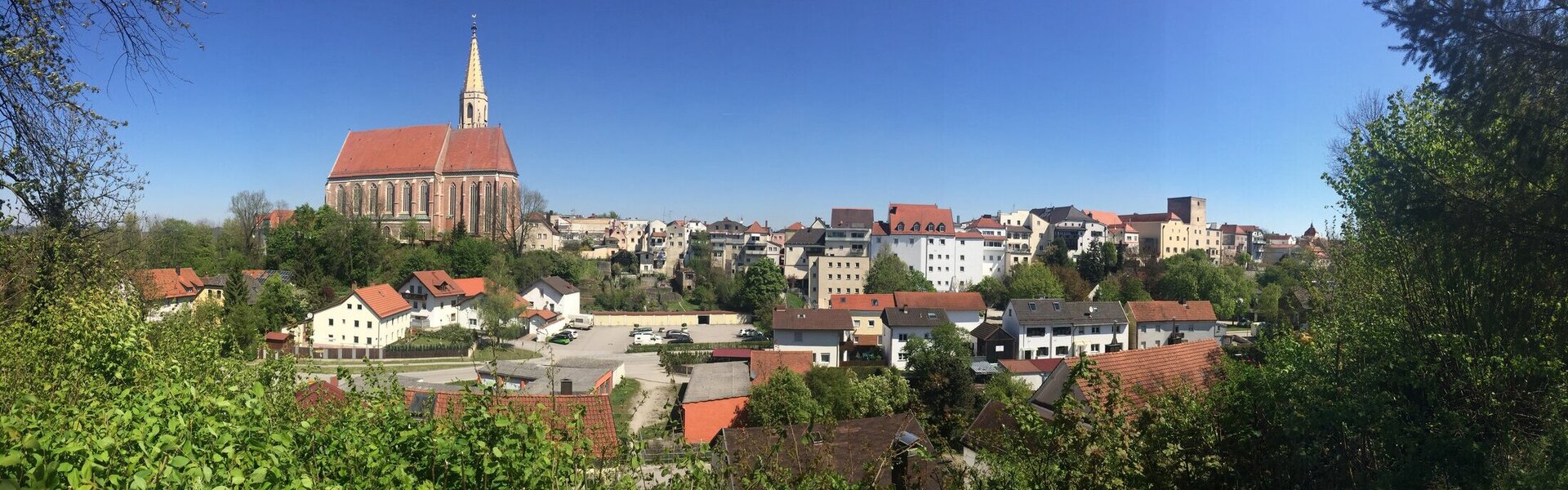 Panoramaaufnahme von Neuötting, Ansicht Süden