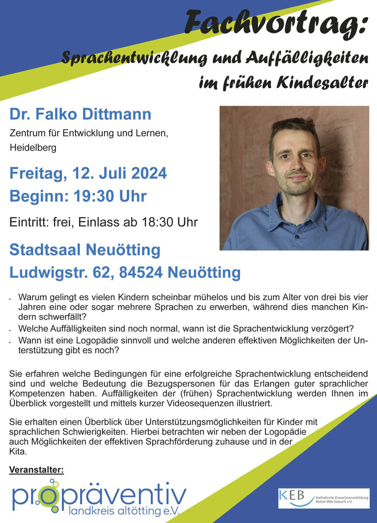 Vortrag "Auf die Sprache - fertig - los! Sprachentwicklung und Auffälligkeiten im frühen Kindesalter"